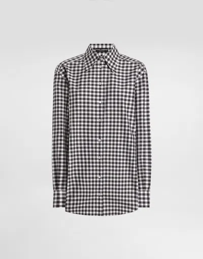 Dolce & Gabbana Cotton Check Shirt In Multi