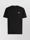 Dolce & Gabbana Cotton T-shirt With Metal Plaque Featuring Front Logo