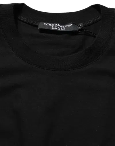 Dolce & Gabbana Cotton Crew Neck Sweater In Black