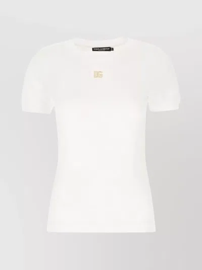 Dolce & Gabbana Cotton Crew Neck T-shirt In White