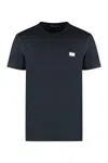 Dolce & Gabbana Cotton T-shirt With Metal Plaque Featuring Front Logo