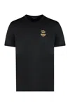 Dolce & Gabbana Embroidered Bee And Crown Cotton T-shirt In Black