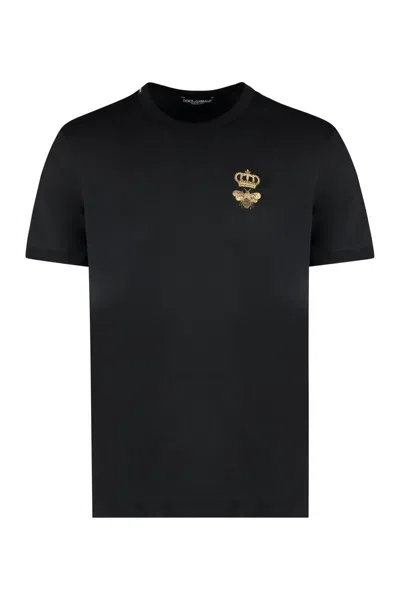Dolce & Gabbana Cotton Crew-neck T-shirt In Black