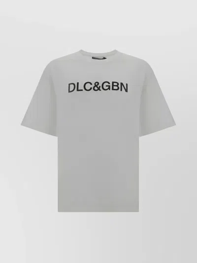 Dolce & Gabbana Cotton Crew Neck T-shirt In Gray
