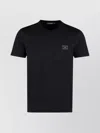 Dolce & Gabbana Black T-shirt With Logo Tag Detail On The Front In Black