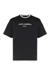 Dolce & Gabbana Logo-embroidered Layering Cotton T-shirt In Black