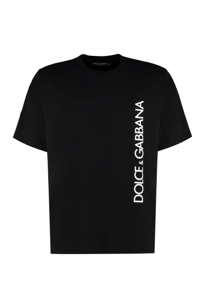 Dolce & Gabbana Cotton Crew-neck T-shirt In Black