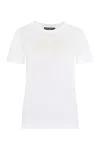 Dolce & Gabbana Ribbed Collar Crew-neck T-shirt In Cotton In White