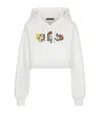 Dolce & Gabbana Floral Logo-print Cropped Cotton Hoodie