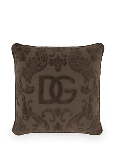 Dolce & Gabbana Cotton Cushion In Brown