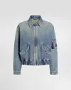 Dolce & Gabbana Denim Bomber With Tag In Multicolor