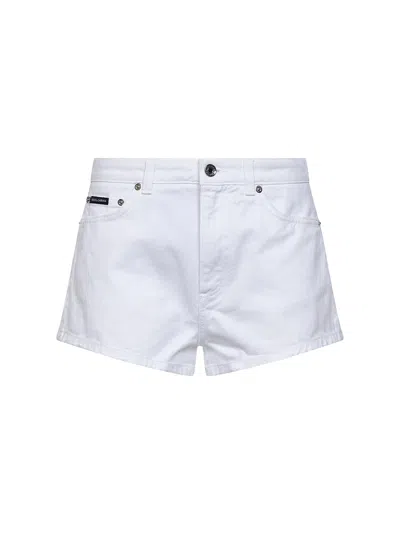Dolce & Gabbana Cotton Denim Denim Shorts In White