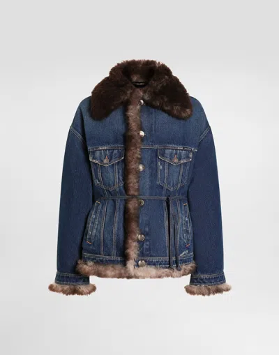 Dolce & Gabbana Cotton Denim Jacket In Blue