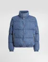 Dolce & Gabbana Puffer Jacket In Denim In Blue