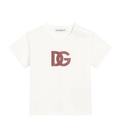 Dolce & Gabbana Kids' Cotton Dg Logo T-shirt In White