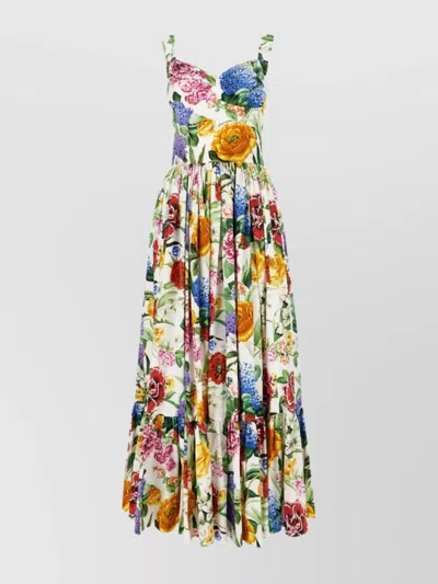 DOLCE & GABBANA COTTON DRESS WITH FLORAL PRINT AND RUFFLED HEM