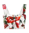 Dolce & Gabbana Flower Print Poplin Top In White
