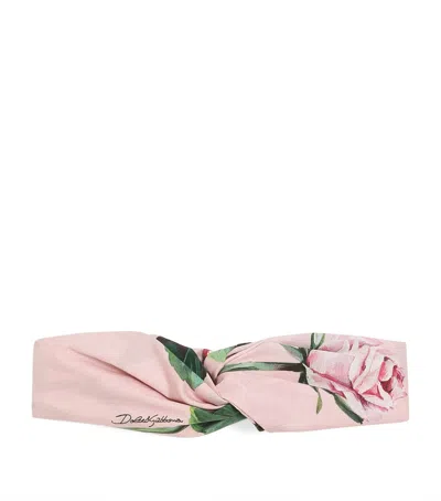 DOLCE & GABBANA COTTON FLORAL HEADBAND