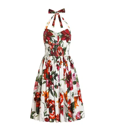 DOLCE & GABBANA COTTON FLORAL MINI DRESS