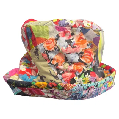 Pre-owned Dolce & Gabbana - Cotton Floral Patchwork Hat In Brown