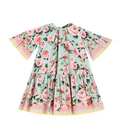 Dolce & Gabbana Kids' Cotton Floral Print Dress