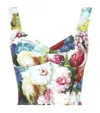 Dolce & Gabbana White Polka Silk Corset Bustier Top