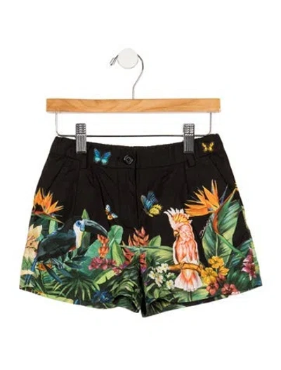 Pre-owned Dolce & Gabbana Babies' Cotton Floral Shorts In Black