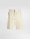 Dolce & Gabbana Cotton Gabardine Bermuda Shorts In Neutral