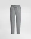 Dolce & Gabbana Cotton Gabardine Jogging Trousers In Gray