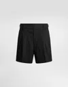 Dolce & Gabbana Cotton Gabardine Shorts With Double Darts In Black