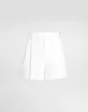 Dolce & Gabbana Cotton Gabardine Shorts With Double Darts In White