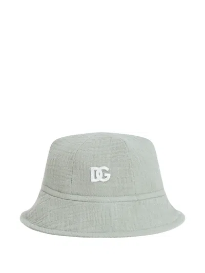 Dolce & Gabbana Babies' Cotton Gauze Bucket Hat In Gray