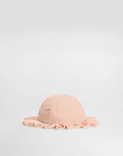 Dolce & Gabbana Babies' Cotton Gauze Bucket Hat In Pink