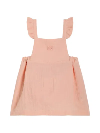 Dolce & Gabbana Babies' Cotton Gauze Dress In Pink