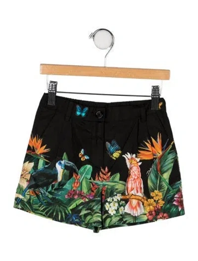 Pre-owned Dolce & Gabbana Babies' Cotton Graphic Print Shorts In Black