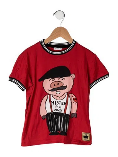 Pre-owned Dolce & Gabbana Kids' Cotton Graphic Print T Shirt In Red