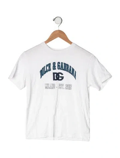 Pre-owned Dolce & Gabbana Kids' Cotton Graphic Print T Shirt In White