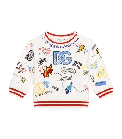 Dolce & Gabbana Kids' Cotton Graphic Sweatshirt In Multi