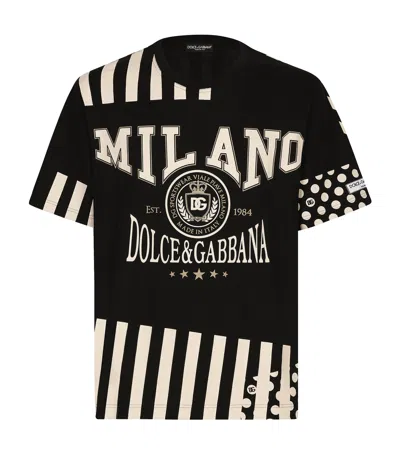 Dolce & Gabbana Cotton Graphic T-shirt In Black