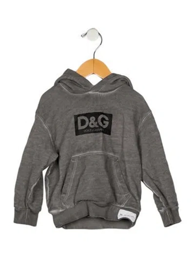 Pre-owned Dolce & Gabbana Babies' Cotton Grey Jacket With Hood In Gray