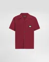 Dolce & Gabbana Cotton Hawaiian Shirt In Bordeaux