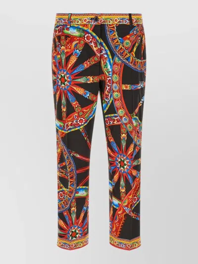 Dolce & Gabbana Cotton High-rise Cigarette Tailored Trousers In White