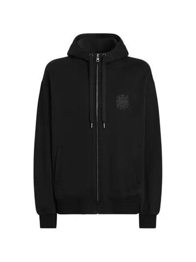 Dolce & Gabbana Coat Of Arms Logo Hoodie In Black