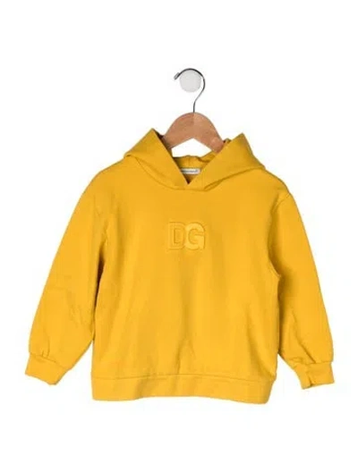 Pre-owned Dolce & Gabbana Babies' Cotton Hooded Sweatshirt In Yellow