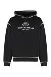 Dolce & Gabbana Hooded Sweatshirt With Contrasting Stitching And Logo Detail In Black