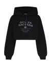Dolce & Gabbana Logo-print Cotton-blend Hoodie In Black