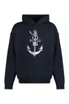 Dolce & Gabbana Printed Washed Cotton Jersey Hoodie In Blue