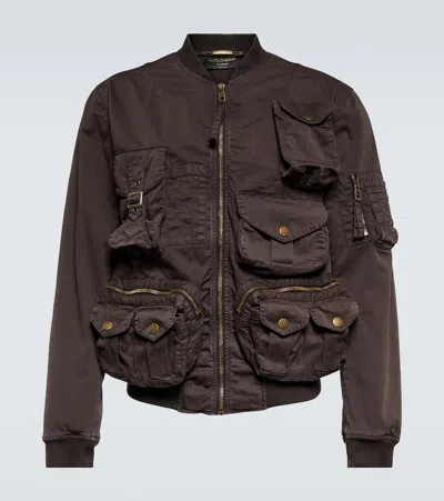 Dolce & Gabbana Jacke Aus Baumwolle In Brown