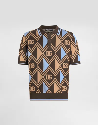 DOLCE & GABBANA COTTON-JACQUARD PIQUÉ POLO SHIRT