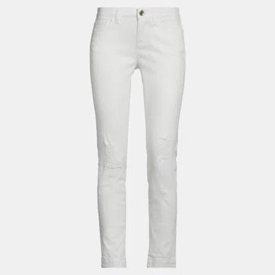 Pre-owned Dolce & Gabbana Cotton Jeans 40 In White